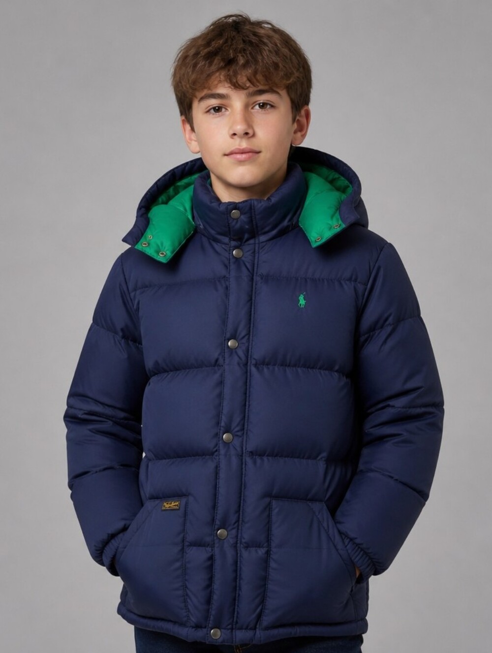 Polo by Ralph Lauren Kids Blue and Green Puffer Jacket